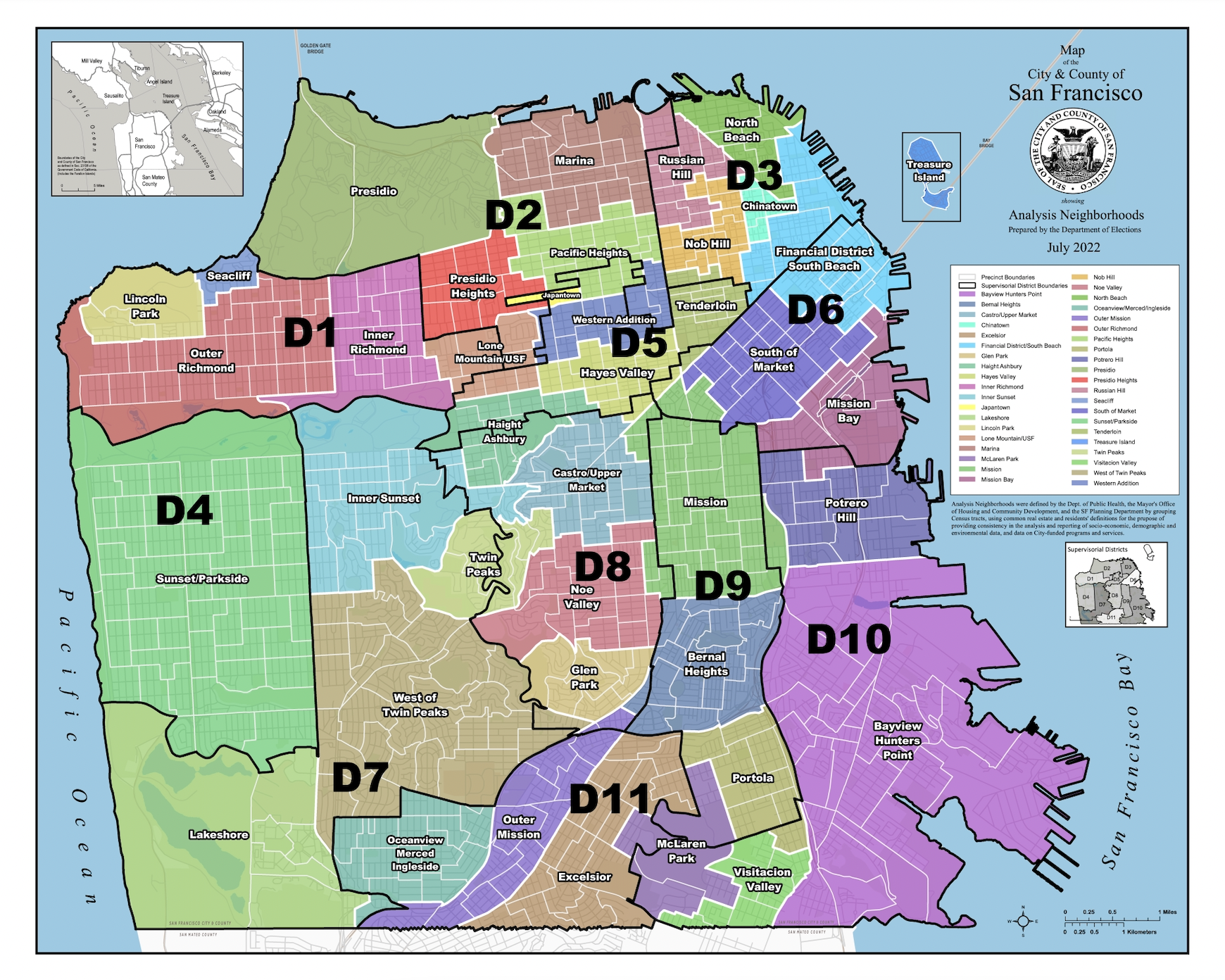 San Francisco districts map